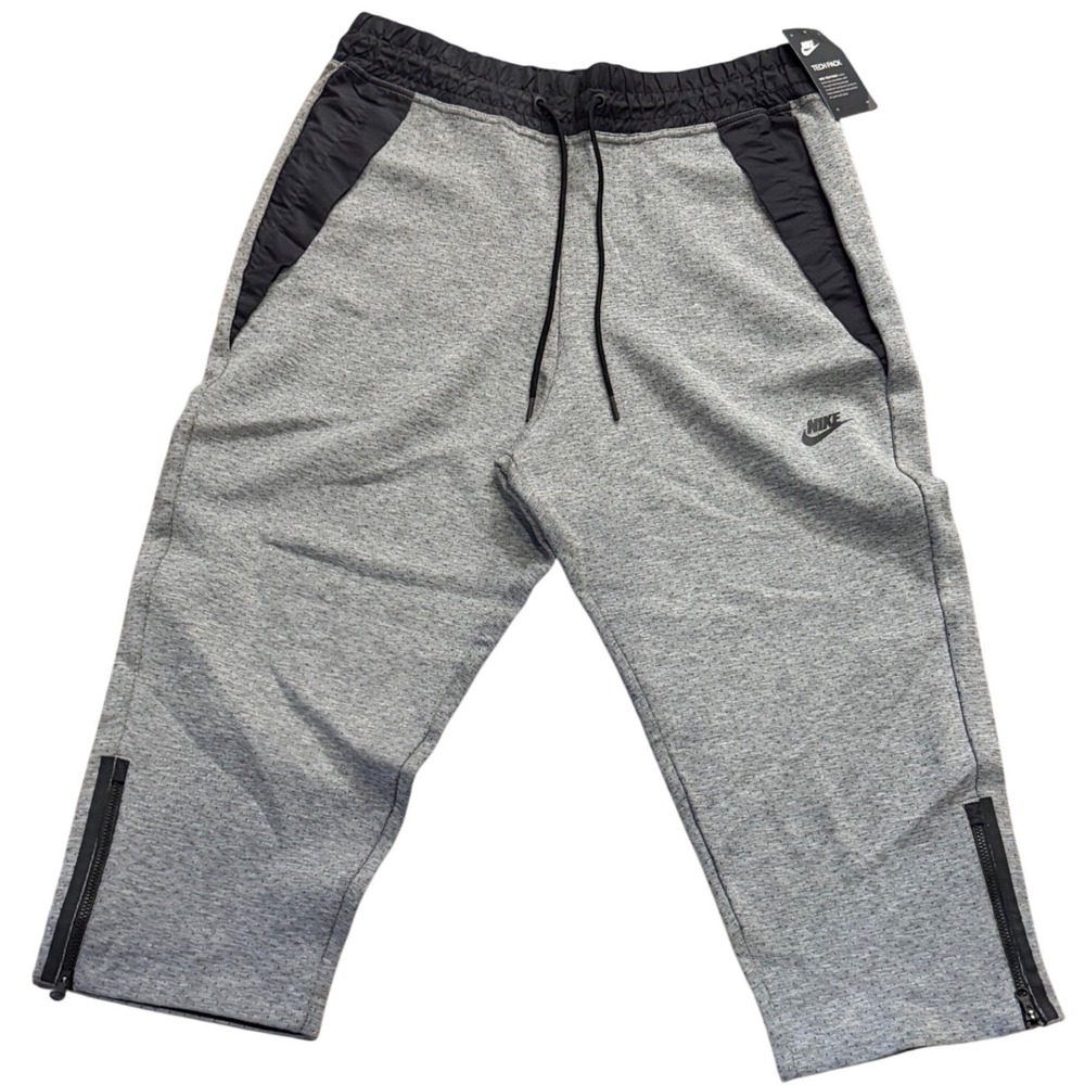 Nike Sportswear Tech Fleece Women's Cropped Pants Gray Black Size L (831711-091)